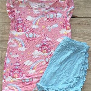 Posh Peanut Pink Castle and Rainbow matching Set